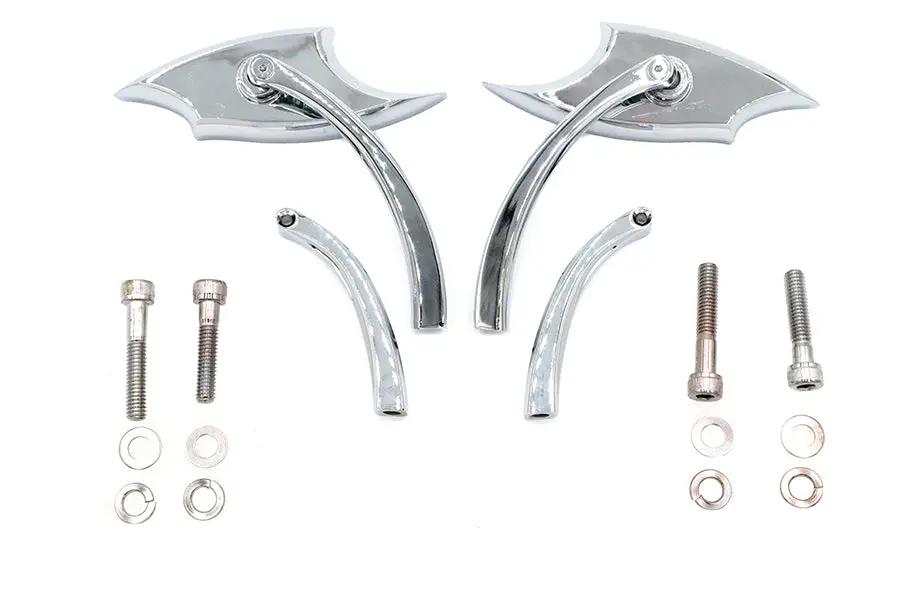 Wyatt Gatling Lucifer Mirror Set Billet with Curve Stem for Harley Davidson by Wyatt Gatling