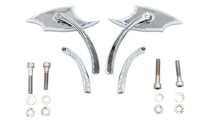 Wyatt Gatling Lucifer Mirror Set Billet with Curve Stem for Harley Davidson by Wyatt Gatling