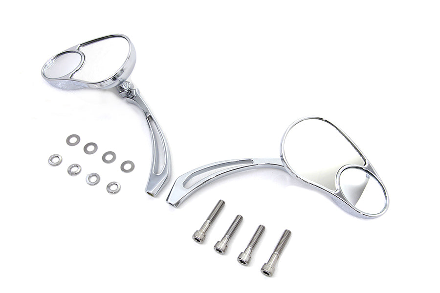 Wyatt Gatling Part 76568B4 Split Vision Mirror Set for Harley Davidson (1965-1974 Models) by Wyatt Gatling