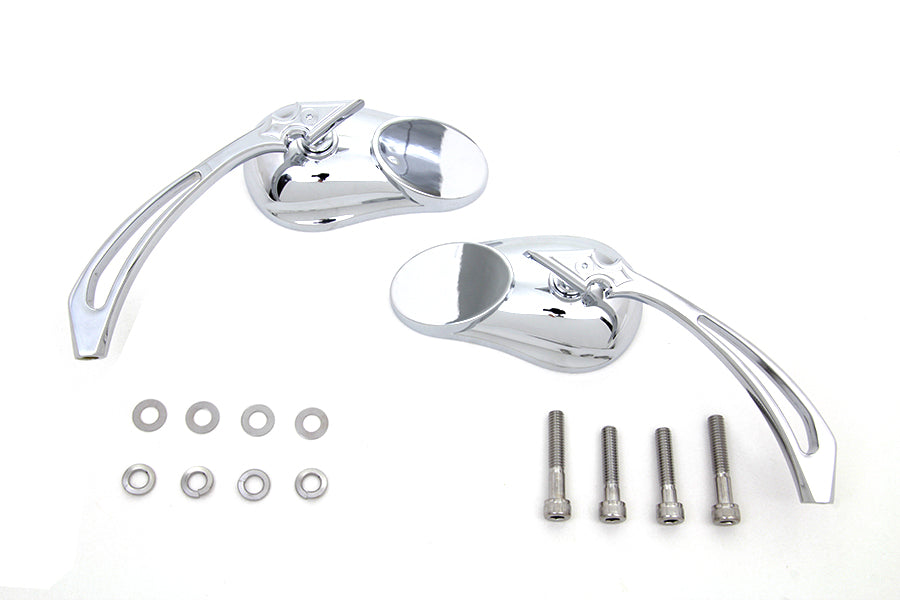 Wyatt Gatling Part 76568B4 Split Vision Mirror Set for Harley Davidson (1965-1974 Models) by Wyatt Gatling