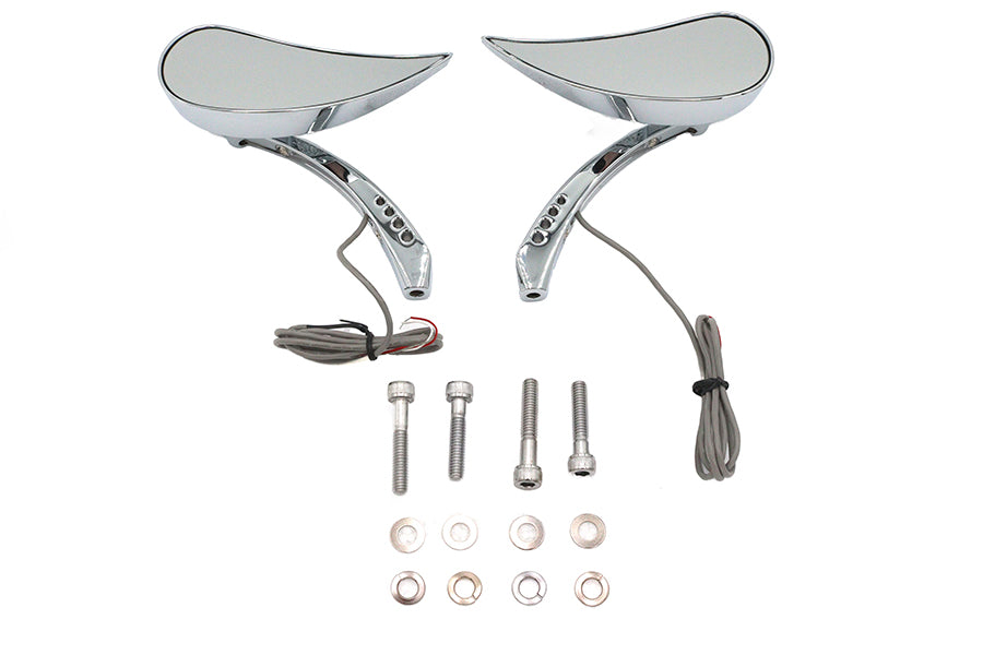 Wyatt Gatling Billet Teardrop Mirror Set for Harley Davidson (Part #76629) by Wyatt Gatling