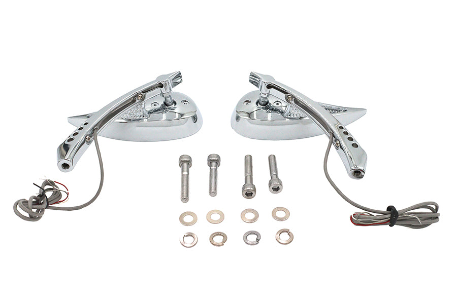 Wyatt Gatling Billet Teardrop Mirror Set for Harley Davidson (Part #76629) by Wyatt Gatling