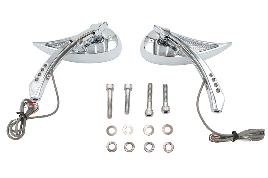 Wyatt Gatling Billet Teardrop Mirror Set for Harley Davidson (Part #76629) by Wyatt Gatling