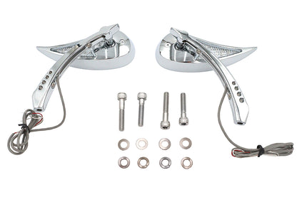 Wyatt Gatling Billet Teardrop Mirror Set for Harley Davidson (Part #76629) by Wyatt Gatling