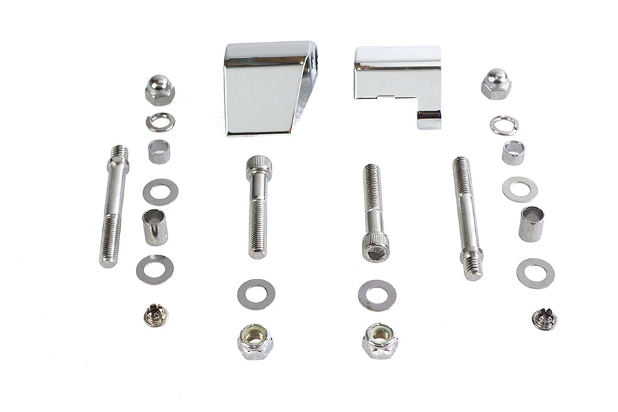 Wyatt Gatling Chrome Mirror Mount Kit for Harley Davidson Handlebar Master Cylinders - Part 76499 by Wyatt Gatling
