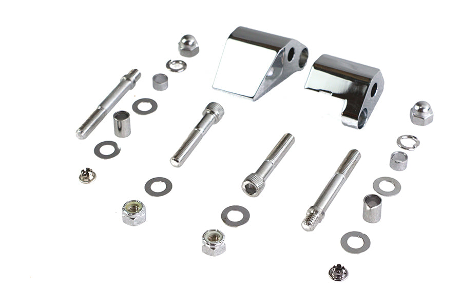 Wyatt Gatling Chrome Mirror Mount Kit for Harley Davidson Handlebar Master Cylinders - Part 76499 by Wyatt Gatling
