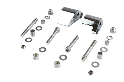 Wyatt Gatling Chrome Mirror Mount Kit for Harley Davidson Handlebar Master Cylinders - Part 76499 by Wyatt Gatling