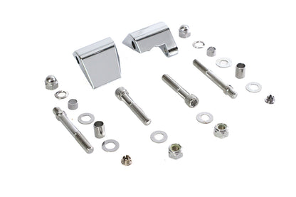 Wyatt Gatling Chrome Mirror Mount Kit for Harley Davidson Handlebar Master Cylinders - Part 76499 by Wyatt Gatling