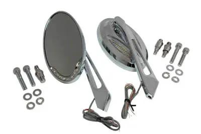 Wyatt Gatling Chrome Billet Mirror Set for Harley Davidson Motorcycles by Wyatt Gatling