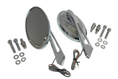 Wyatt Gatling Chrome Billet Mirror Set for Harley Davidson Motorcycles by Wyatt Gatling