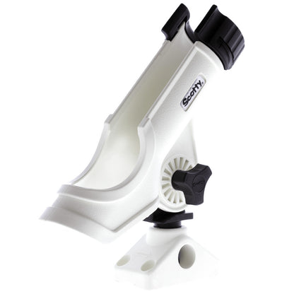 Scotty Power Lock Rod Holder White with No. 241 Side/Deck Mount - Model 230-WH