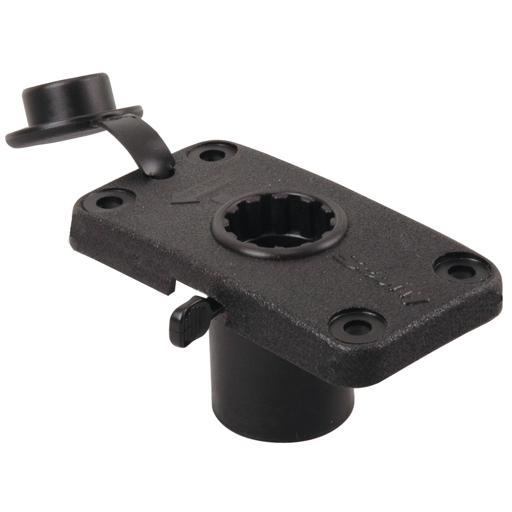 Scotty 244 Locking Flush Deck Mount with Rain Cap for Post Mount Rod Holders