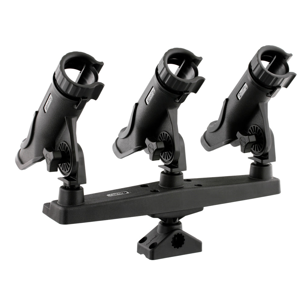 Scotty Triple Rod Holder with 3 Power Lock Rod Holders and Built-in Lure Rack
