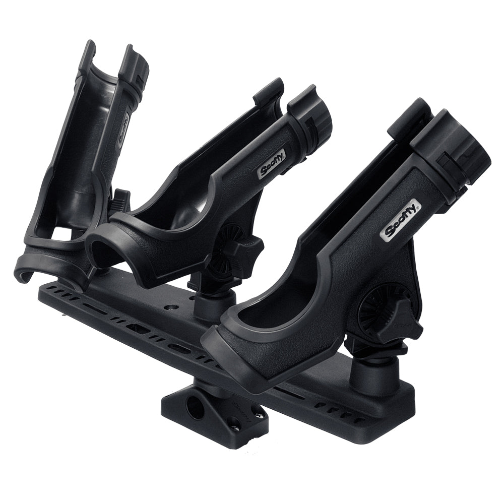 Scotty Triple Rod Holder with 3 Power Lock Rod Holders and Built-in Lure Rack