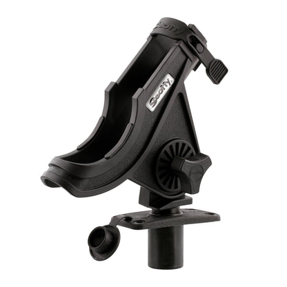 Scotty 281 Bait Caster and Spinning Rod Holder with Flush Deck Mount in Black