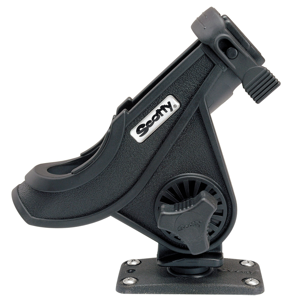 Scotty 281 Bait Caster and Spinning Rod Holder with Flush Deck Mount in Black