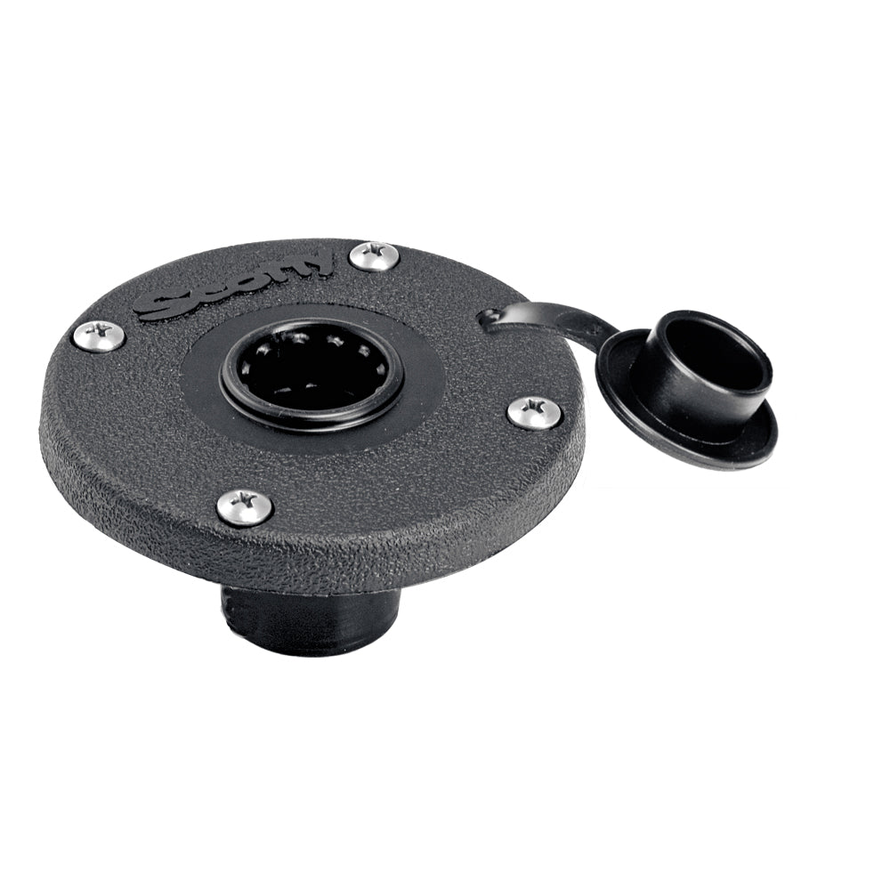 Scotty 344 Round Flush Deck Mount with Watertight Seal for Kayak and Boat Decks