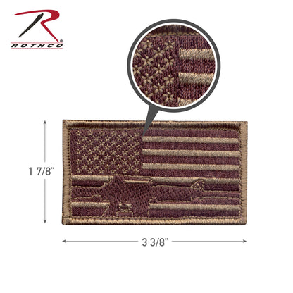 Rothco Subdued Flag & Rifle Morale Patch with Hook Backing
