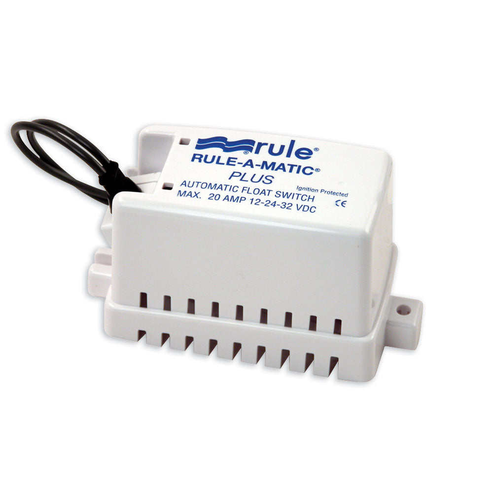Rule Rule-A-Matic Plus Float Switch with Fuse Holder – Marine-Grade, Impact-Resistant Design for Pumps Up to 20 Amps