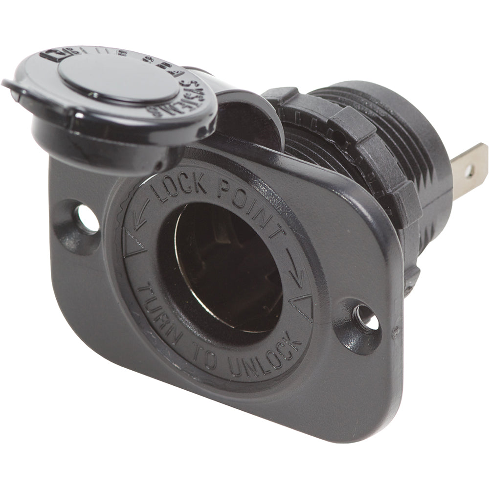 Blue Sea Systems 1011 12 Volt Dash Socket with Watertight Cap - Black