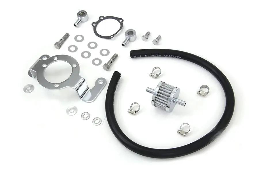 V-Twin Crankcase Breather and Bracket Kit for Harley Davidson FXST (1999-2008) by V-Twin