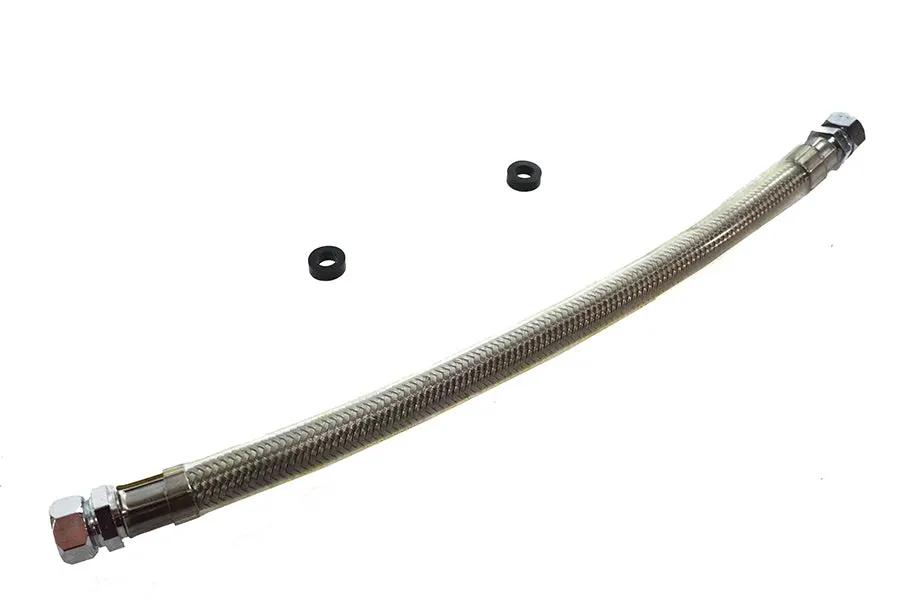 V-Twin Braided Steel Crossover Fuel Line with Chrome Ends for Harley Davidson FXST by V-Twin