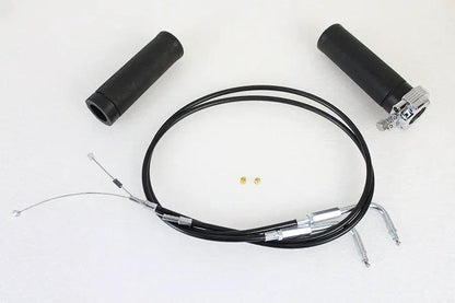 V-Twin Twist Grip Kit with Black Cables for Harley Davidson FX and XL Models by V-Twin