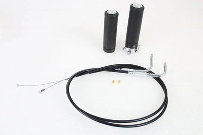 V-Twin Twist Grip Kit with Black Cables for Harley Davidson FX and XL Models by V-Twin