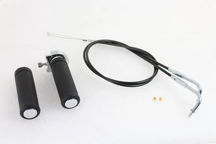 V-Twin Twist Grip Kit with Cables for Harley Davidson FX & FL Models by V-Twin