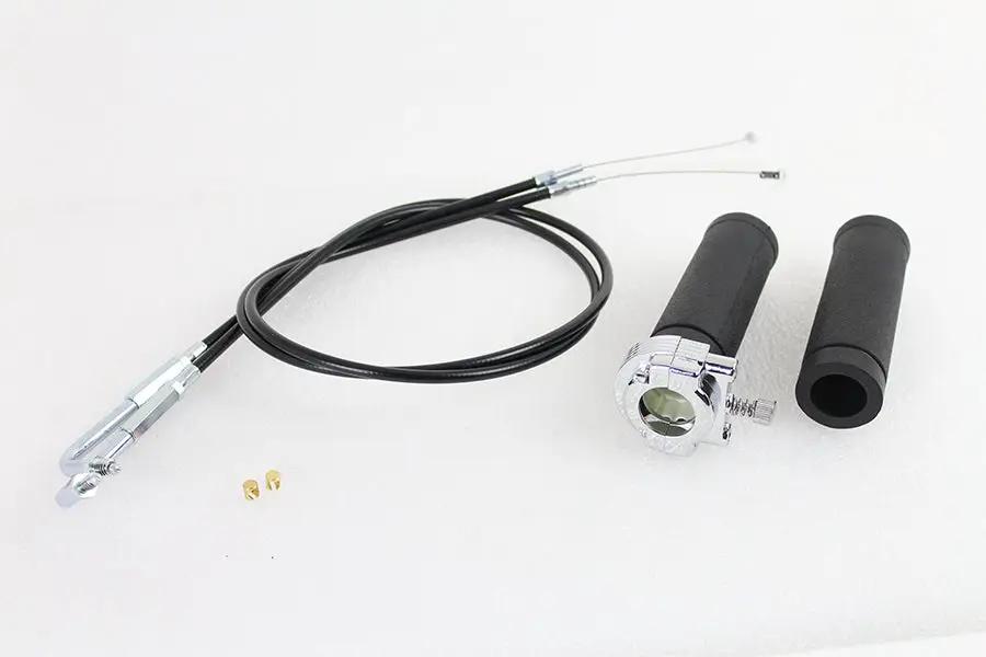 V-Twin Twist Grip Kit with Cables for Harley Davidson FX & FL Models by V-Twin