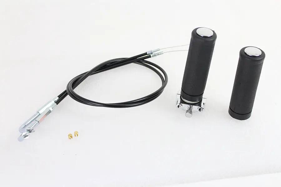 V-Twin Twist Grip Kit with Cables for Harley Davidson FX & FL Models by V-Twin