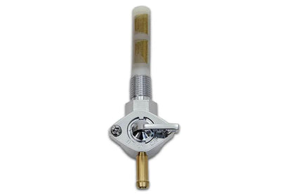 Sifton Chrome Petcock with Straight Outlet for Gas Tanks – 1/4 inch NPT Thread and 5/16 inch Fuel Barb by Sifton