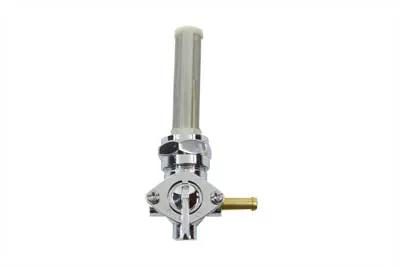 Sifton Chrome Petcock with Right Outlet and Nut for Harley Davidson FL (Part #71991) by Sifton
