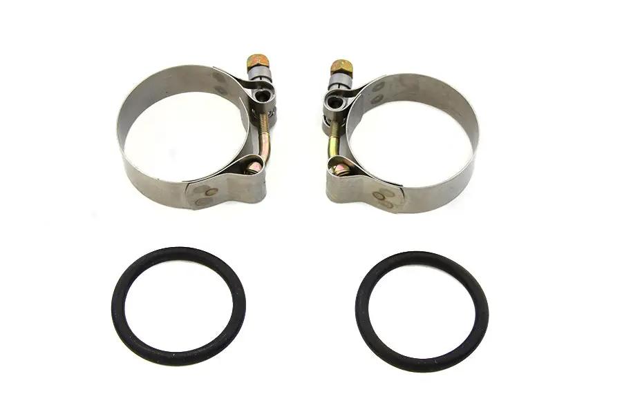 V-Twin Polished Intake Manifold Clamp Set for Harley Davidson XL 1955-1964 by V-Twin