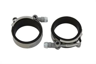 V-Twin Power Intake Manifold Clamp Kit with Flat Seals for Harley Davidson FL & FX Models by V-Twin
