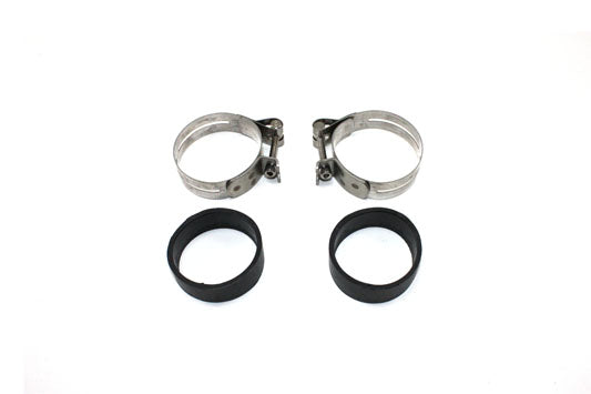 V-Twin 19090 Stainless Steel Intake Manifold Clamp Set for Harley-Davidson FL and FX