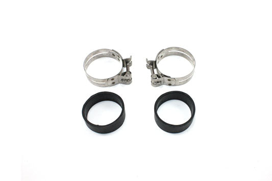V-Twin 19090 Stainless Steel Intake Manifold Clamp Set for Harley-Davidson FL and FX