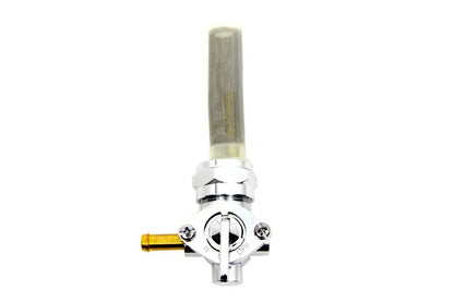 V-Twin Chrome Petcock with Nut and 90° Left Outlet for Harley Davidson FL (Part #03-0040L) by V-Twin