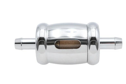 V-Twin Chrome Billet Radius Style Fuel Filter for 5/16 Inch Hose - Durable and Stylish Performance by V-Twin