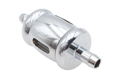 V-Twin Chrome Billet Radius Style Fuel Filter for 5/16 Inch Hose - Durable and Stylish Performance by V-Twin
