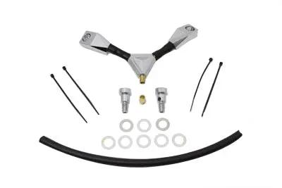 V-Twin Billet 1/4 Inch Y Inch Breather Kit with 3/8 Inch Outlet for Harley Davidson FXST Models by V-Twin