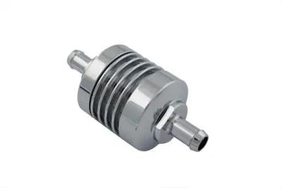 V-Twin Chrome Billet Fuel Filter for 5/16 Inch Fuel Line - High Flow Design by V-Twin