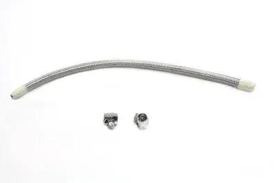 V-Twin Crossover Fuel Line Kit with Stainless Steel Braided Line and Chrome End Clamps by V-Twin