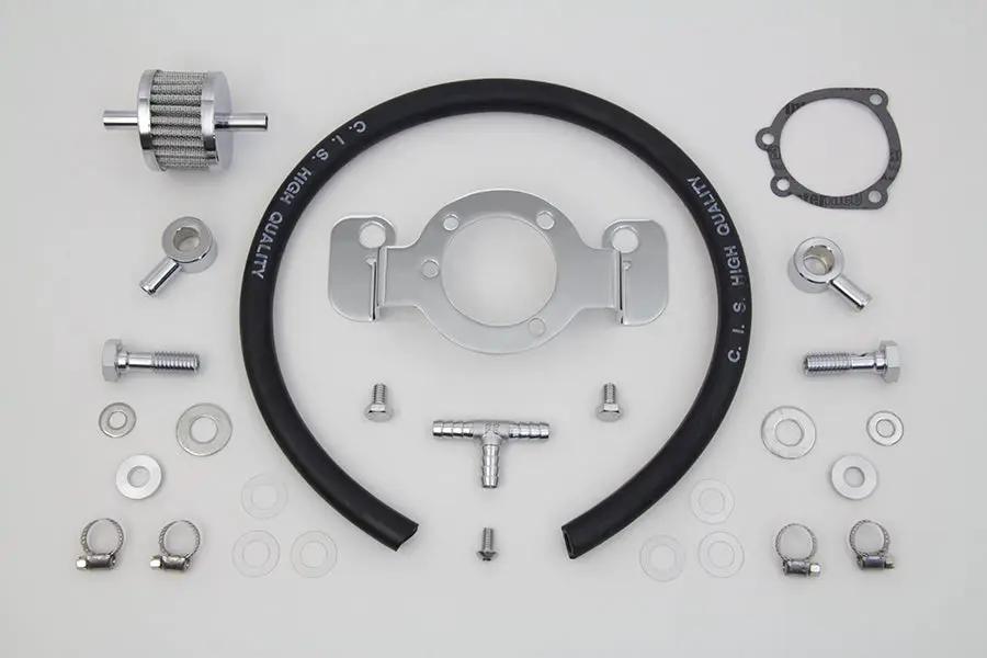 V-Twin Crankcase Breather and Bracket Kit for Harley Davidson XL (2007-2016) - Part E14-0176 by V-Twin