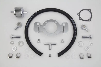 V-Twin Crankcase Breather and Bracket Kit for Harley Davidson XL (2007-2016) - Part E14-0176 by V-Twin