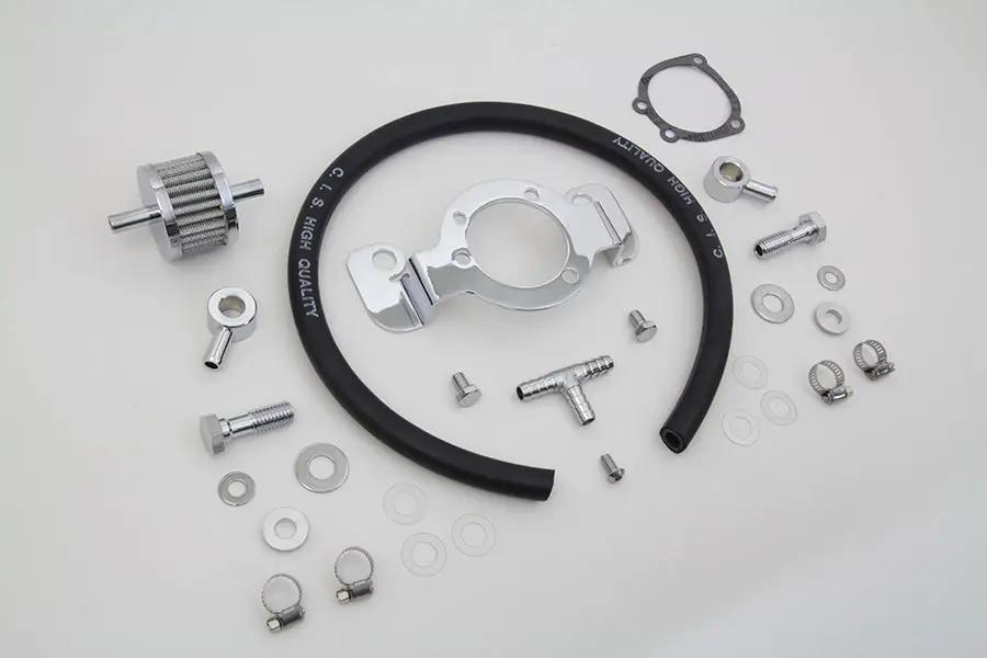 V-Twin Crankcase Breather and Bracket Kit for Harley Davidson XL (2007-2016) - Part E14-0176 by V-Twin