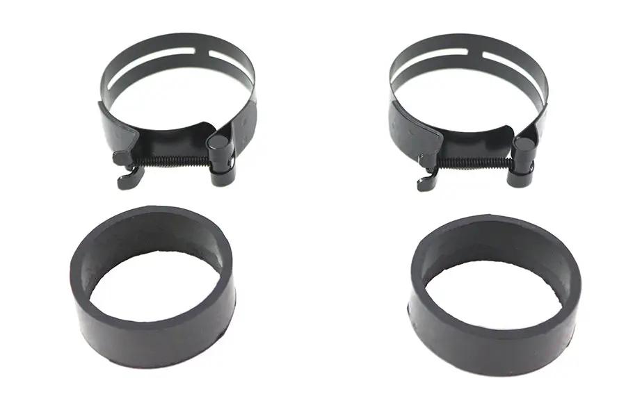 V-Twin Black Intake Manifold Clamp Set (Part No. 35-0709) for Harley Davidson FL and FX Models by V-Twin