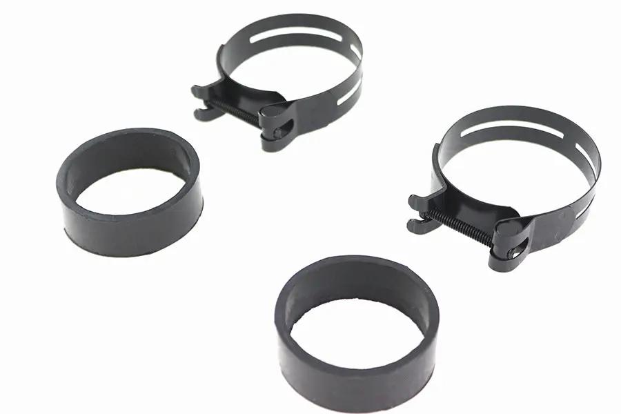 V-Twin Black Intake Manifold Clamp Set (Part No. 35-0709) for Harley Davidson FL and FX Models by V-Twin