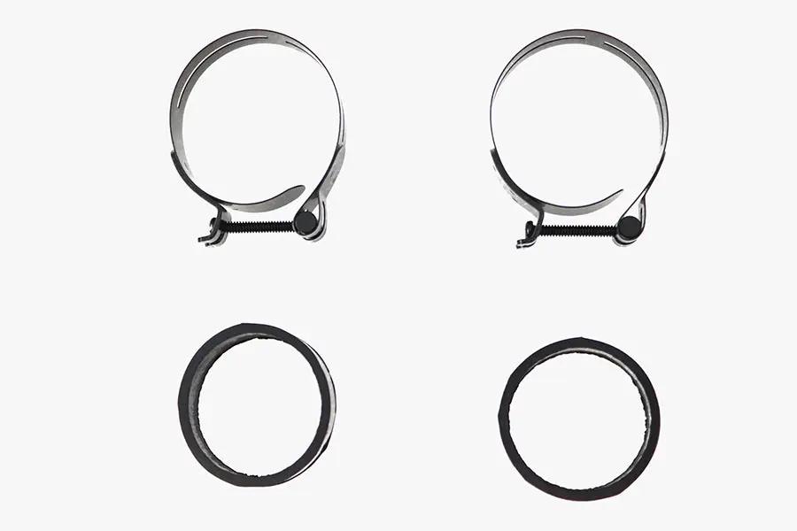 V-Twin Black Intake Manifold Clamp Set (Part No. 35-0709) for Harley Davidson FL and FX Models by V-Twin