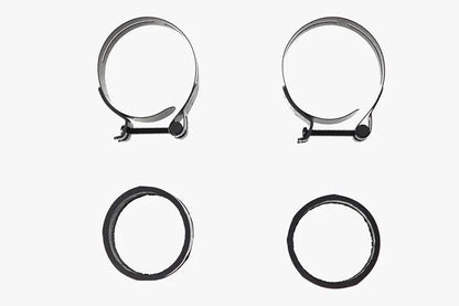 V-Twin Black Intake Manifold Clamp Set (Part No. 35-0709) for Harley Davidson FL and FX Models by V-Twin